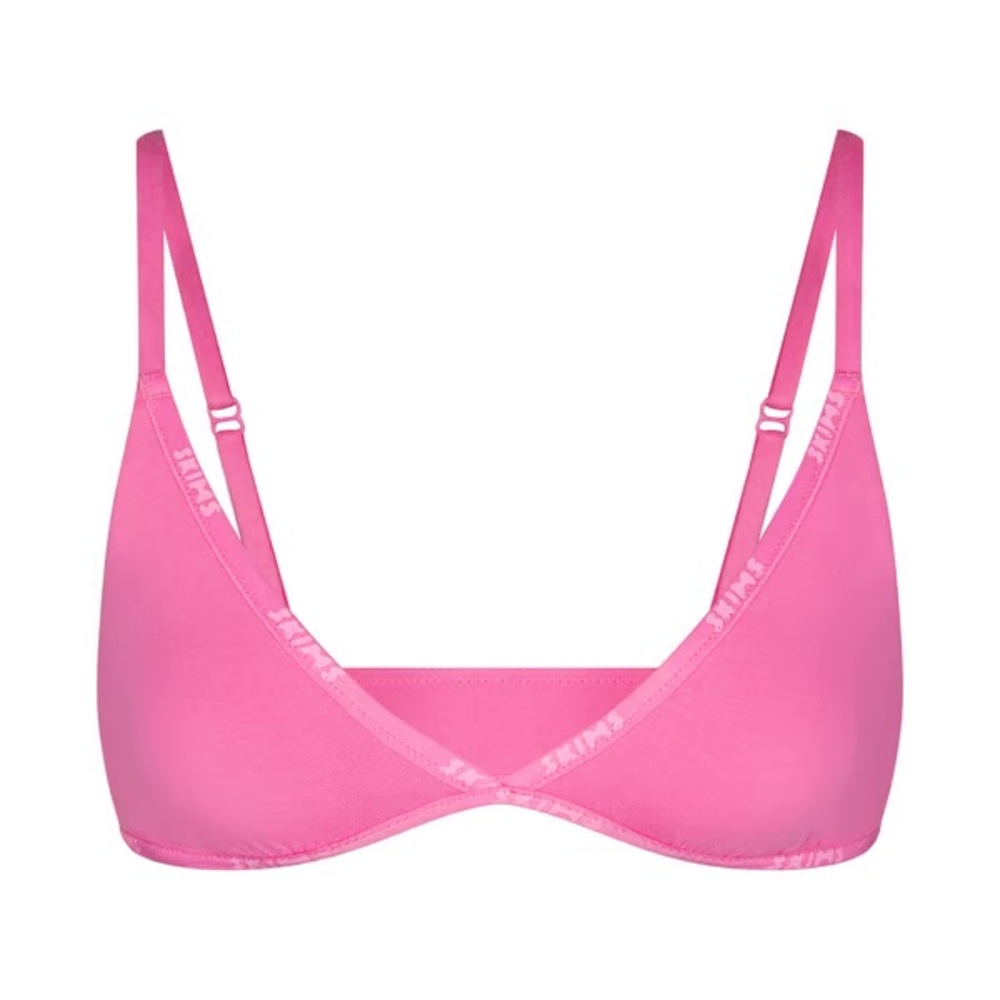 COTTON LOGO MINI TRIANGLE BRALETTE | SUGAR PINK
